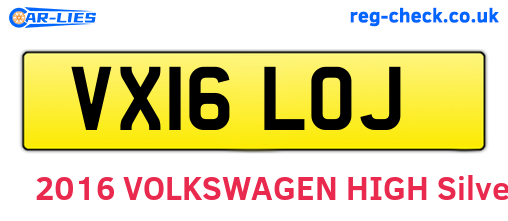 VX16LOJ are the vehicle registration plates.
