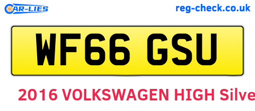 WF66GSU are the vehicle registration plates.