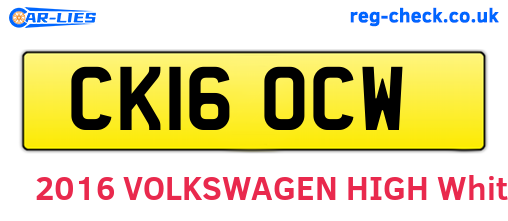 CK16OCW are the vehicle registration plates.