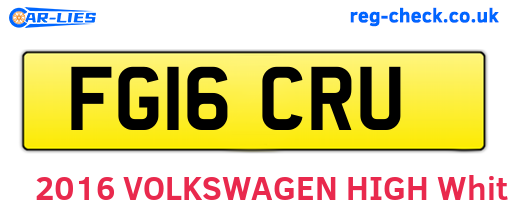 FG16CRU are the vehicle registration plates.