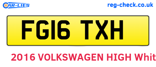 FG16TXH are the vehicle registration plates.