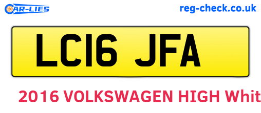 LC16JFA are the vehicle registration plates.