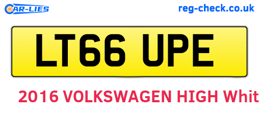 LT66UPE are the vehicle registration plates.