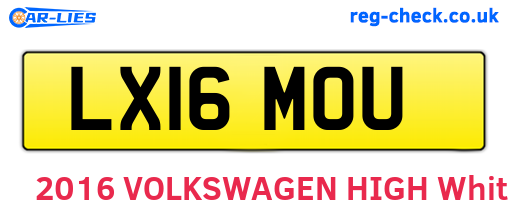 LX16MOU are the vehicle registration plates.