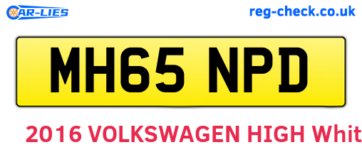 MH65NPD are the vehicle registration plates.