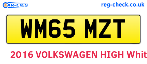 WM65MZT are the vehicle registration plates.