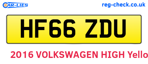 HF66ZDU are the vehicle registration plates.