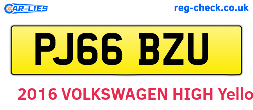 PJ66BZU are the vehicle registration plates.