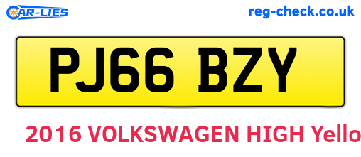 PJ66BZY are the vehicle registration plates.