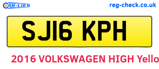 SJ16KPH are the vehicle registration plates.