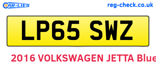 LP65SWZ are the vehicle registration plates.