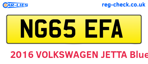 NG65EFA are the vehicle registration plates.