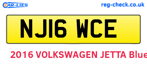 NJ16WCE are the vehicle registration plates.