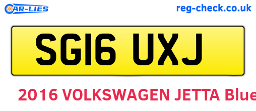 SG16UXJ are the vehicle registration plates.