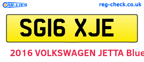SG16XJE are the vehicle registration plates.