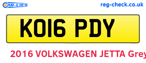 KO16PDY are the vehicle registration plates.