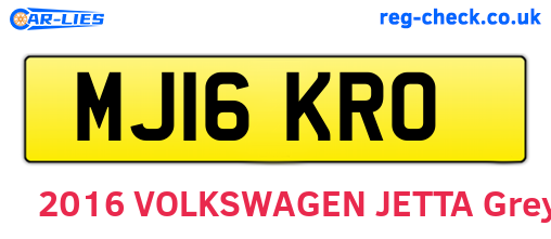 MJ16KRO are the vehicle registration plates.