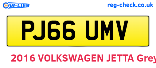 PJ66UMV are the vehicle registration plates.