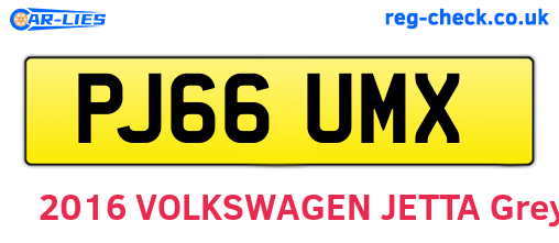 PJ66UMX are the vehicle registration plates.