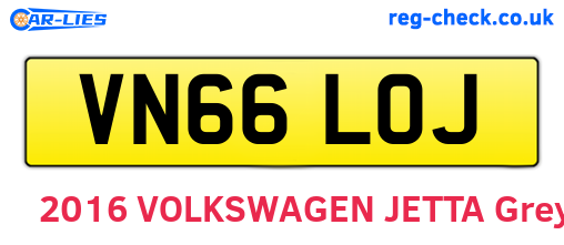 VN66LOJ are the vehicle registration plates.