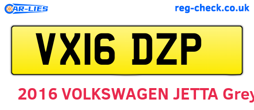 VX16DZP are the vehicle registration plates.