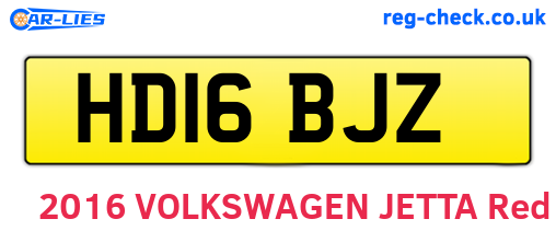 HD16BJZ are the vehicle registration plates.