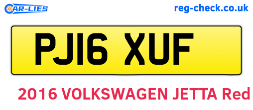 PJ16XUF are the vehicle registration plates.