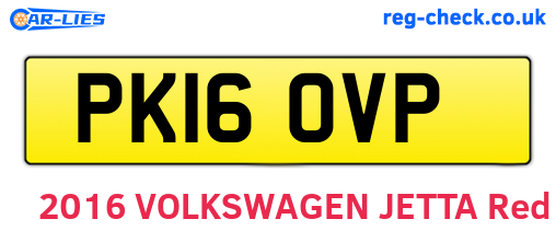 PK16OVP are the vehicle registration plates.