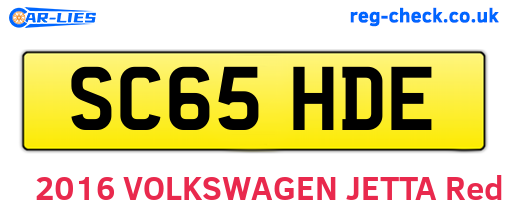 SC65HDE are the vehicle registration plates.
