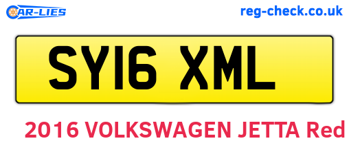 SY16XML are the vehicle registration plates.