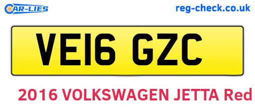 VE16GZC are the vehicle registration plates.