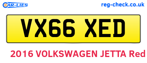 VX66XED are the vehicle registration plates.