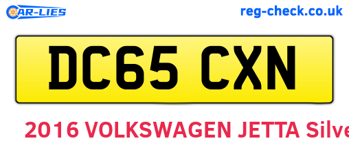 DC65CXN are the vehicle registration plates.