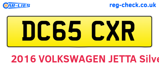 DC65CXR are the vehicle registration plates.
