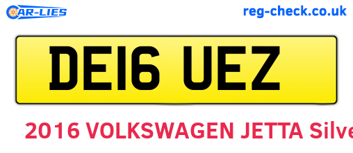 DE16UEZ are the vehicle registration plates.