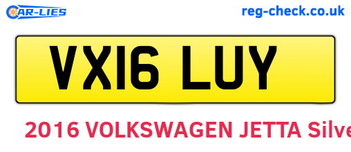 VX16LUY are the vehicle registration plates.