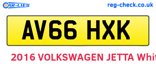 AV66HXK are the vehicle registration plates.