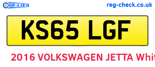 KS65LGF are the vehicle registration plates.
