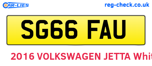 SG66FAU are the vehicle registration plates.