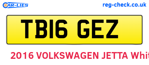TB16GEZ are the vehicle registration plates.