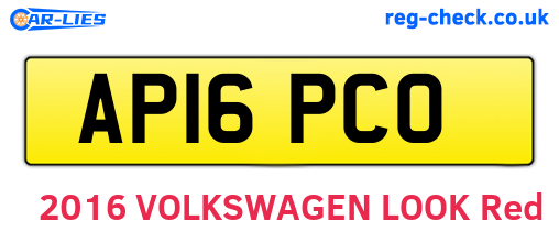 AP16PCO are the vehicle registration plates.