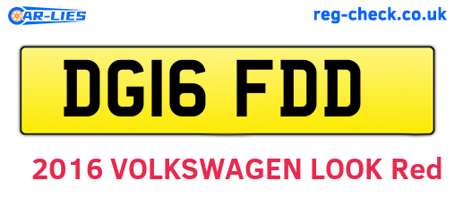 DG16FDD are the vehicle registration plates.