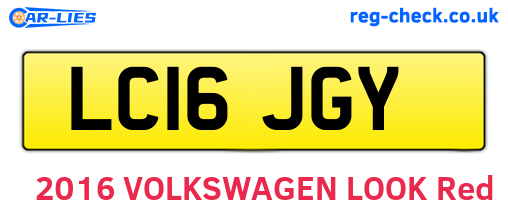 LC16JGY are the vehicle registration plates.