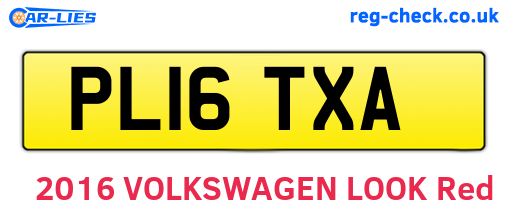PL16TXA are the vehicle registration plates.