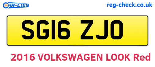 SG16ZJO are the vehicle registration plates.