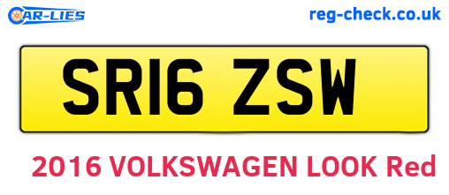 SR16ZSW are the vehicle registration plates.