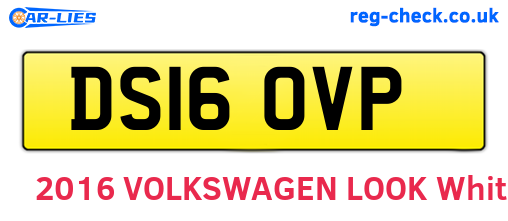 DS16OVP are the vehicle registration plates.