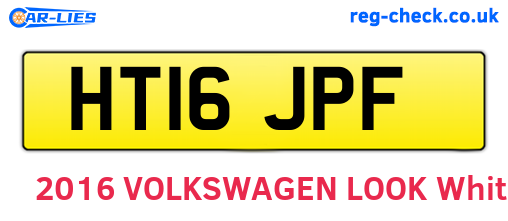 HT16JPF are the vehicle registration plates.