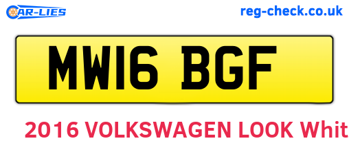 MW16BGF are the vehicle registration plates.