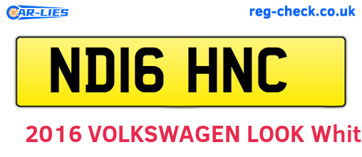 ND16HNC are the vehicle registration plates.